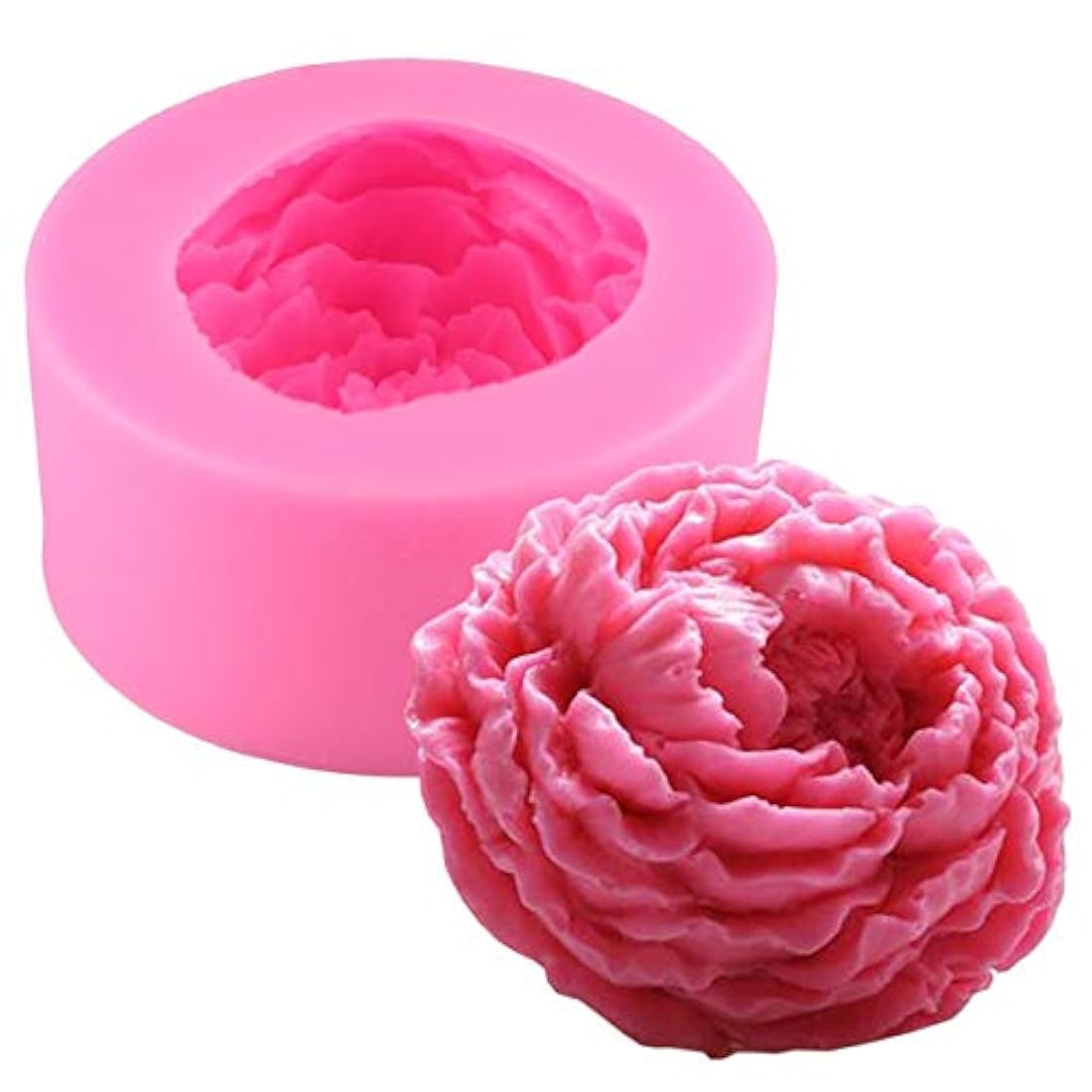 Moldes de silicona para jabón, diseño de peonías, 2 uds