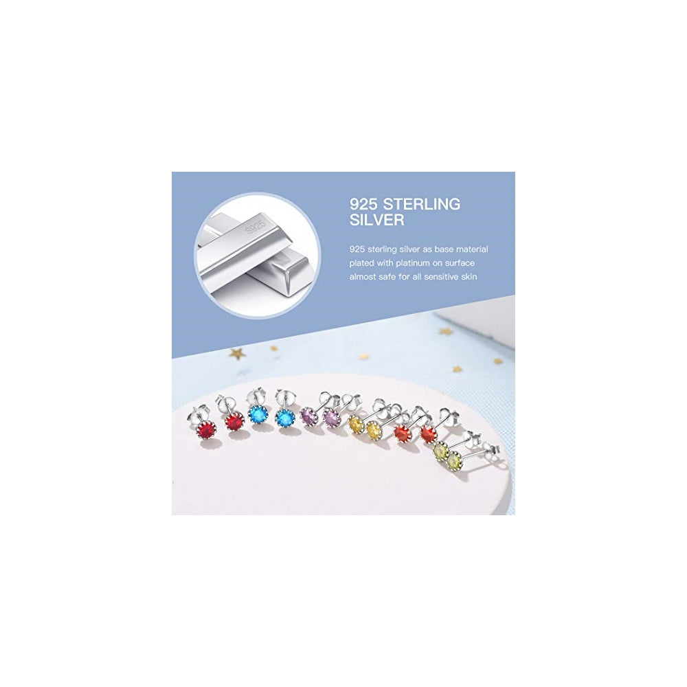 Aretes de plata con colgante de piedra natal infinita