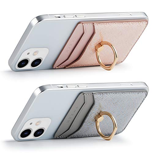 Tarjetero para la parte posterior del teléfono, bolsillos RFID, bolsa tipo cartera para teléfono celular, crédito para la mayoría de teléfonos inteligentes