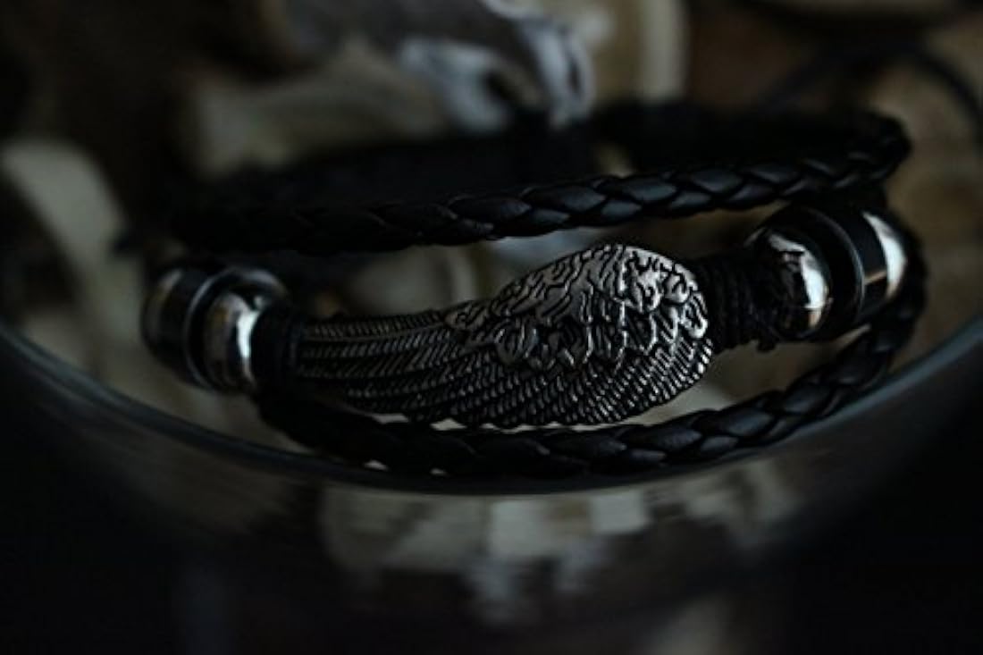 cuero en capas trenzado con cordón