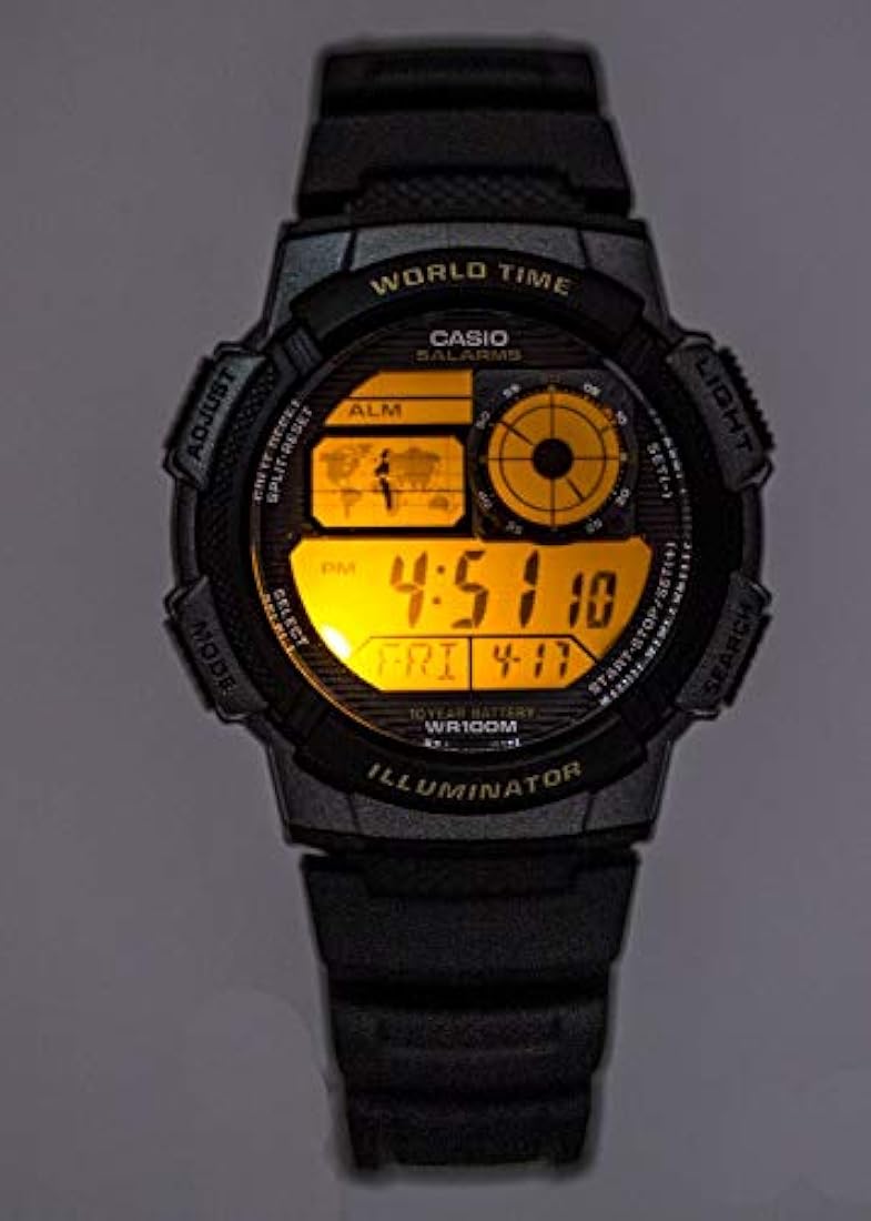 Reloj deportivo de resina con banda negra