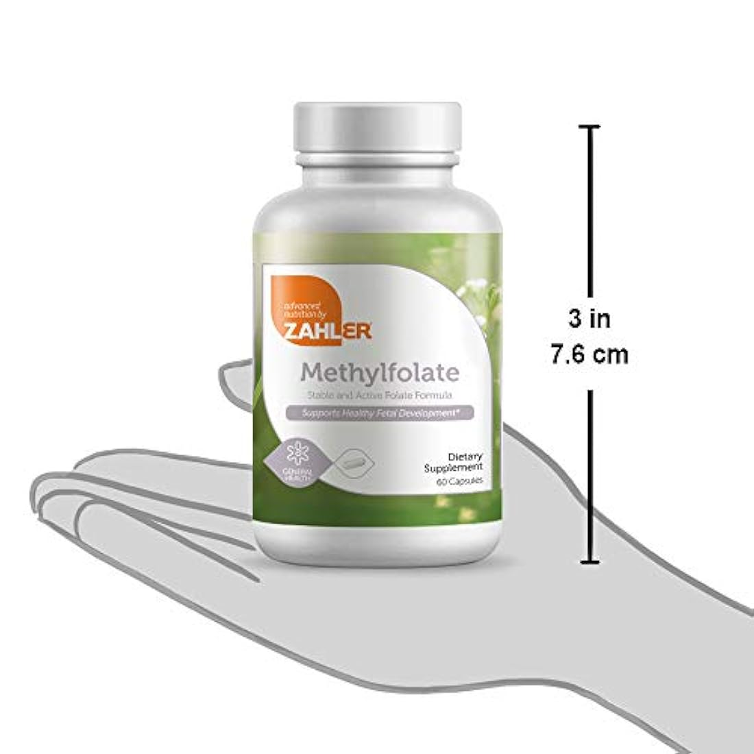 Zahler Methyl Folate (ácido quatrefolico), 1000MCG, apoya un desarrollo fetal saludable, certificado Kosher, 60 cápsulas