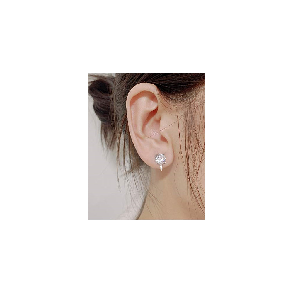 Aretes de tuerca con clip para mujeres