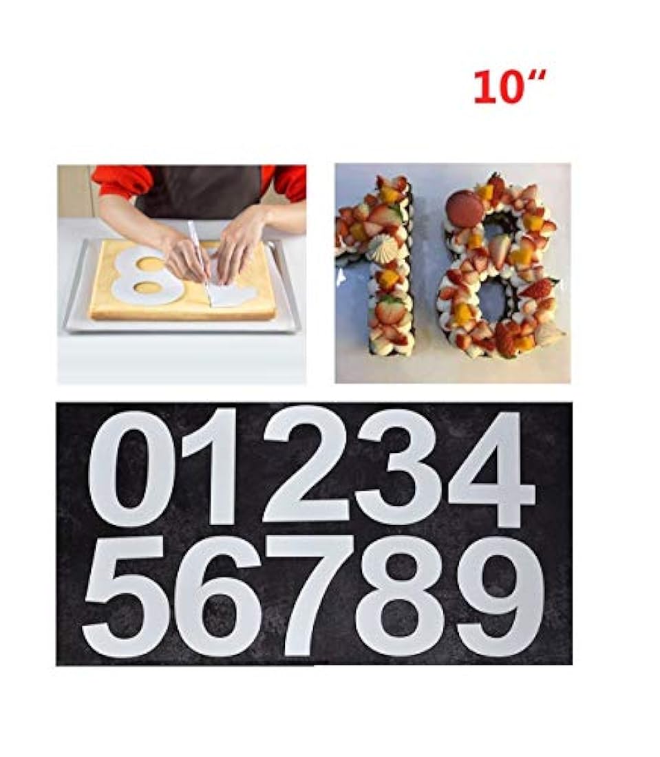 Molde de números grandes para tartas de 0 a 9 números