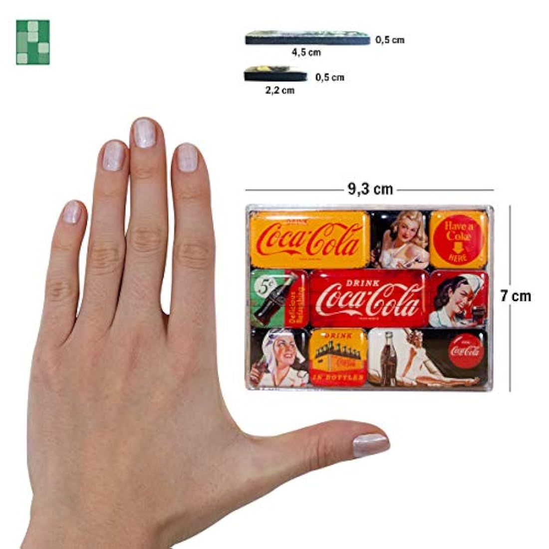 Juego de 9 mini imanes para nevera Nostalgic-Art Coca-Cola