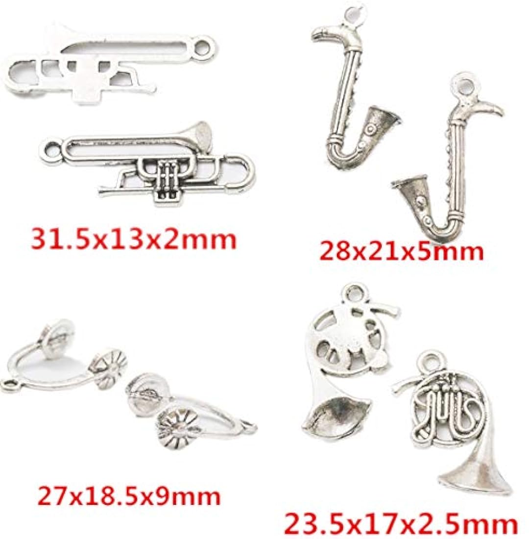 Dijes con diseño de instrumentos musicales