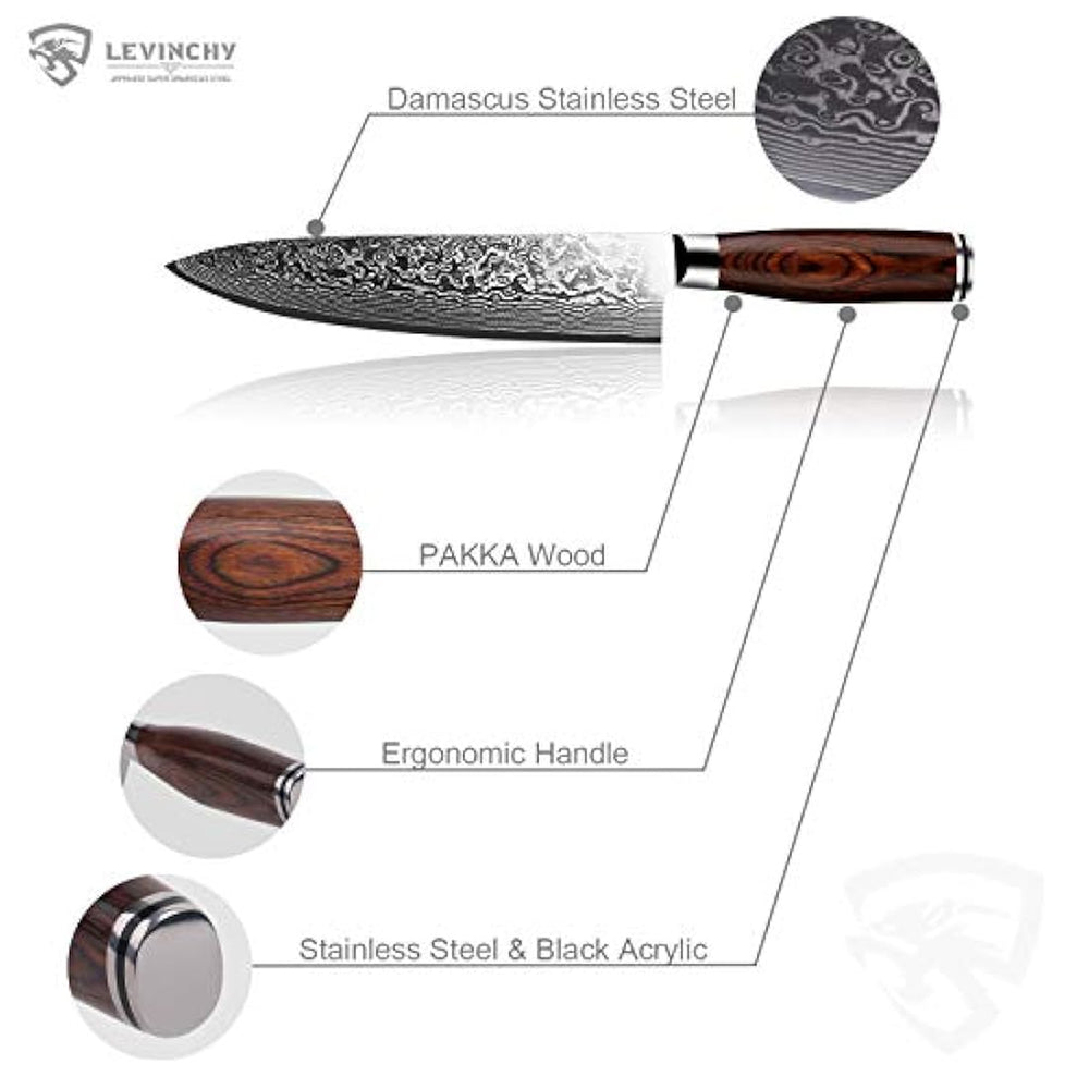 LEVINCHY cuchillo de chef profesional de 8.0 in,