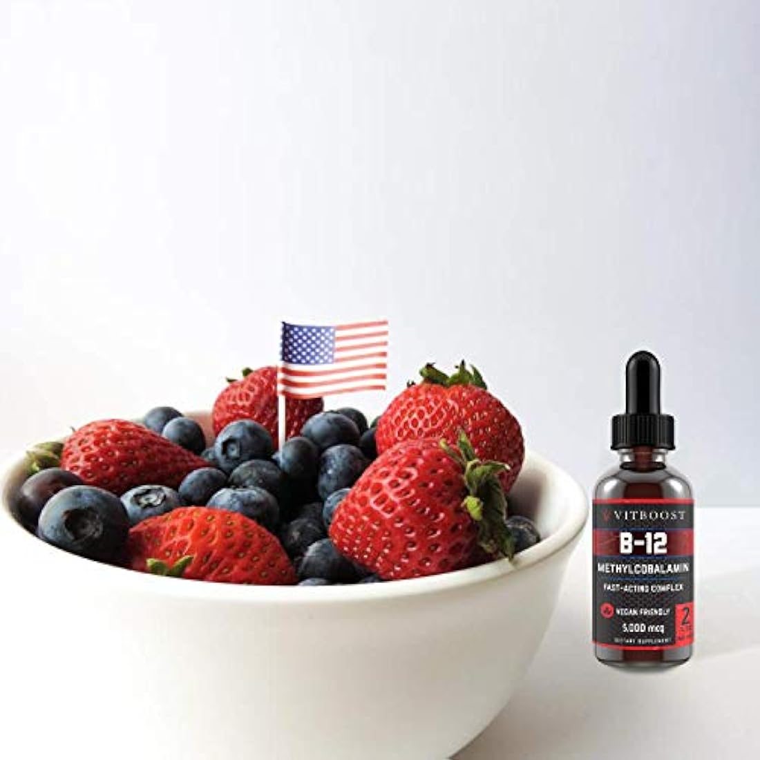 Suplemento de vitamina B12 con sabor a frambuesa