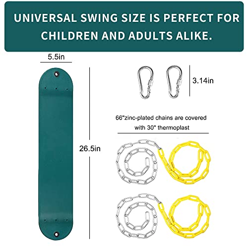 Juego de columpio de repuesto para asiento de columpio de 66 pulgadas, con revestimiento de plástico, accesorios de repuesto
