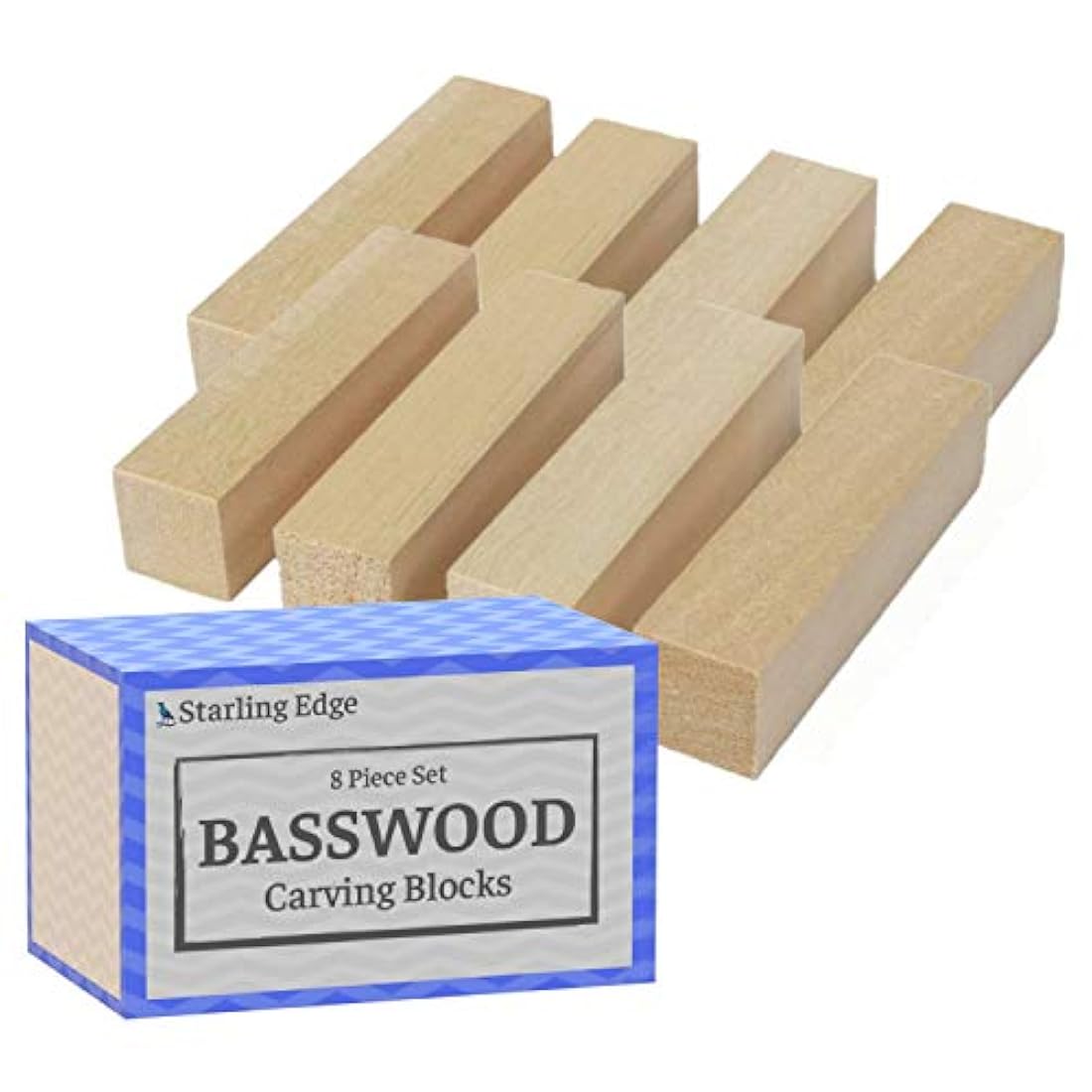 Kit de tallado de madera con bloques en blanco sin terminar