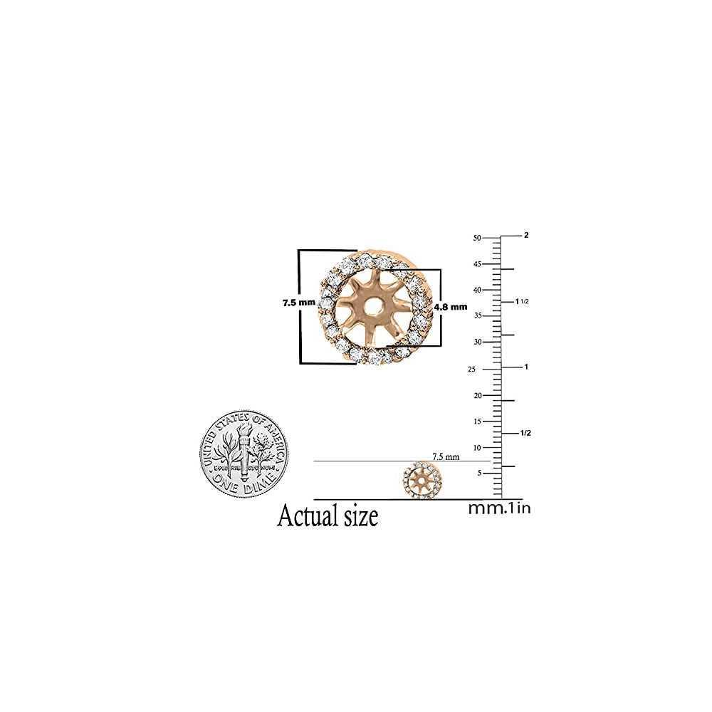 Aretes extraíbles de diamante blanco redondo para mujeres