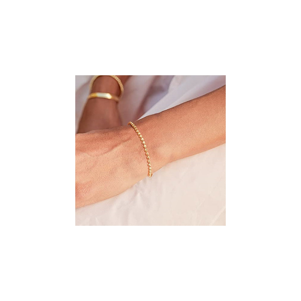 Pulseras y tobilleras de cuentas chapadas en oro