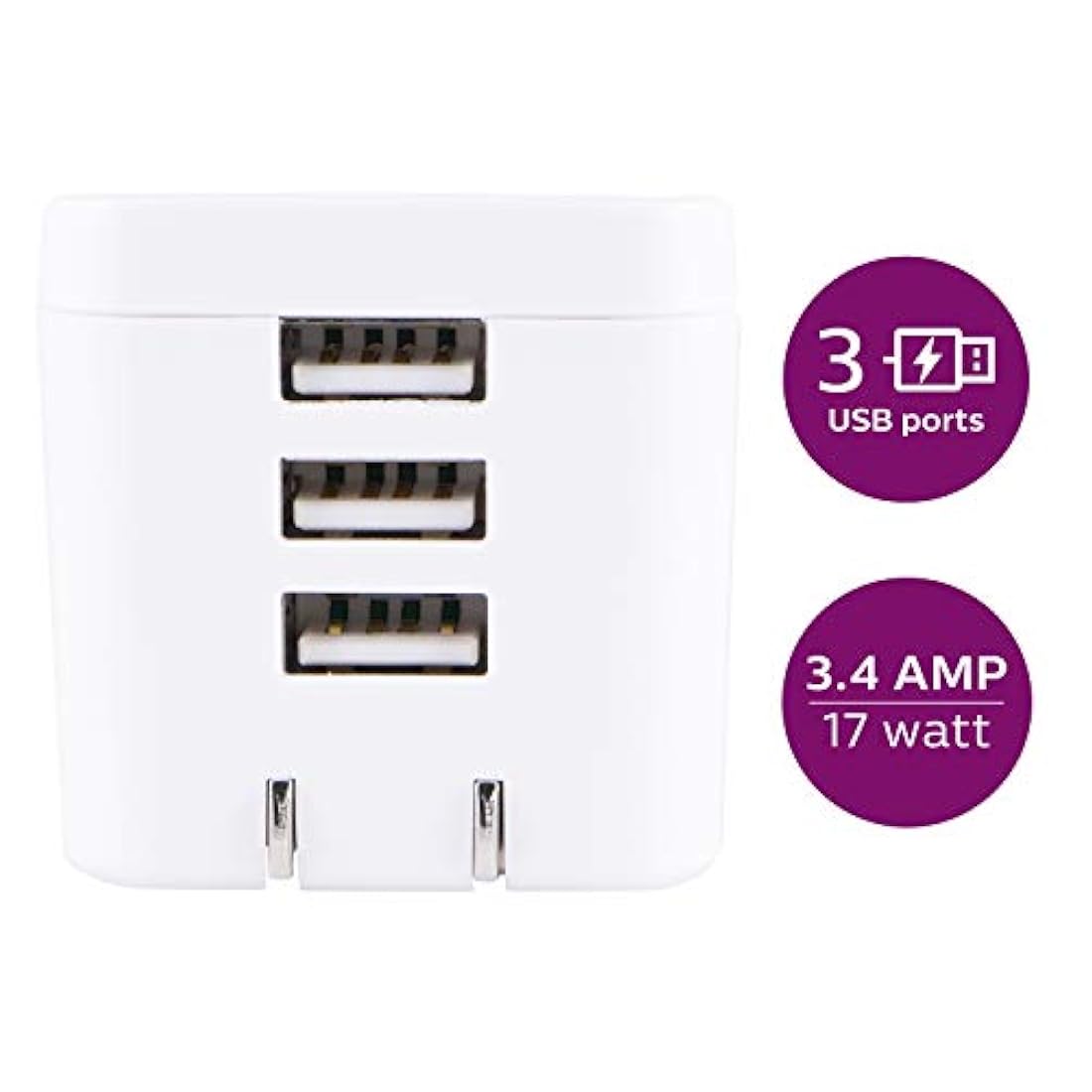 cargador PHILIPS USB de pared, Paquete de 1
