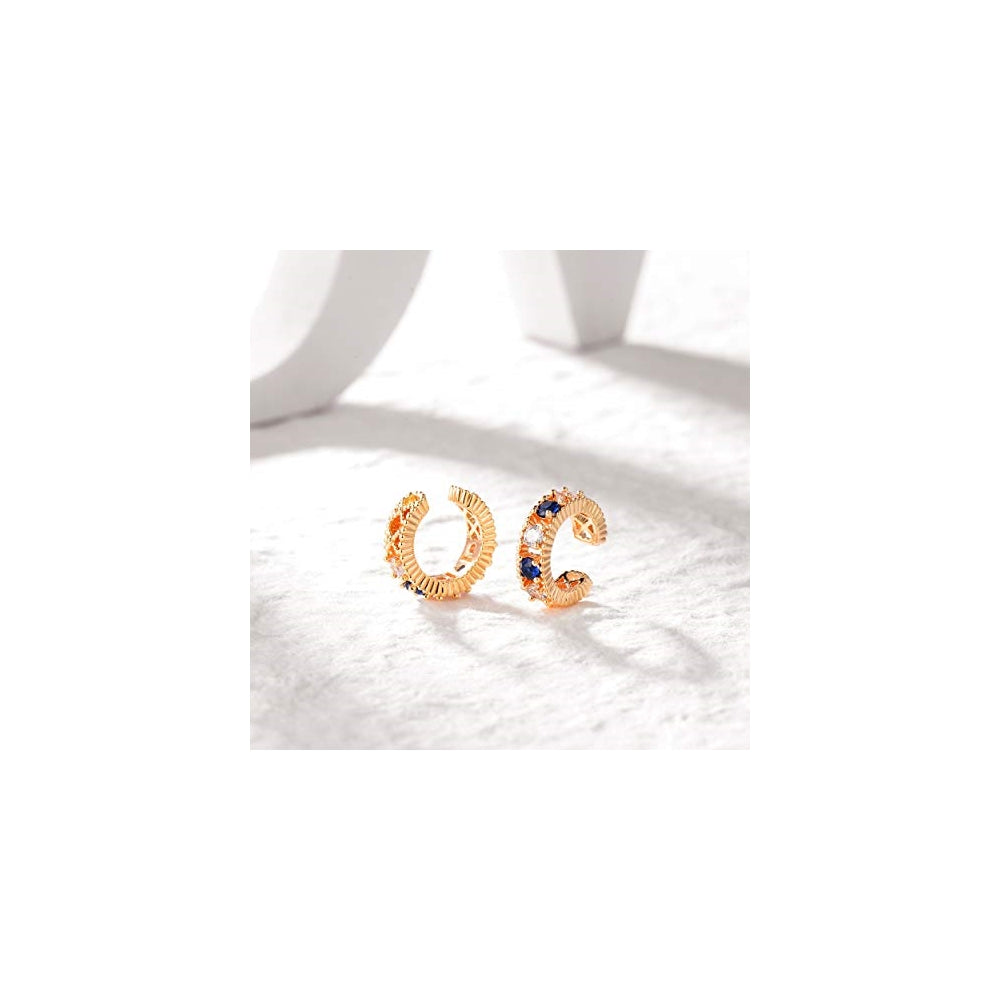 Aretes chapados en oro de 18 quilates sin perforación