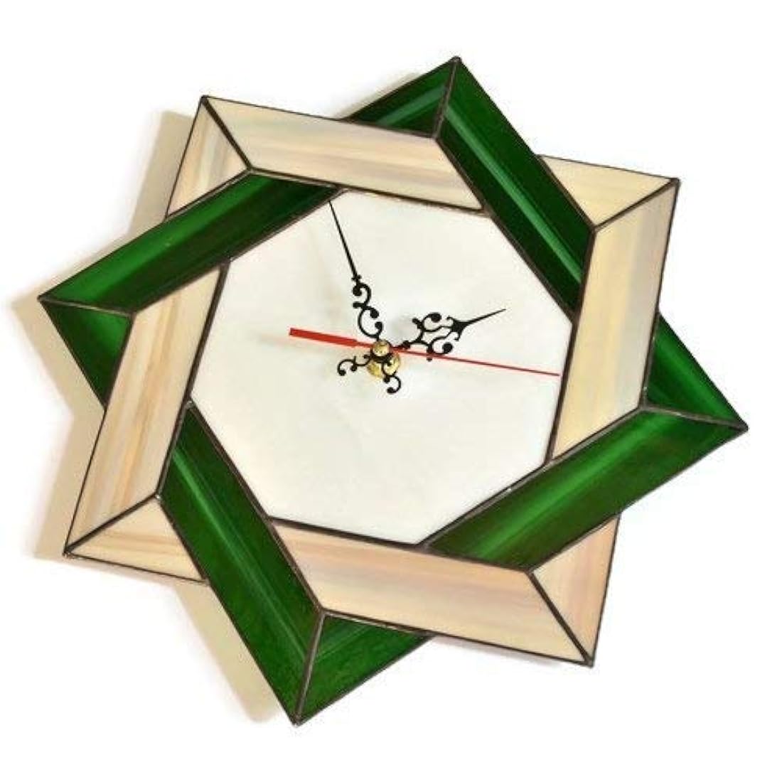 Reloj de pared decorativo nudo celta verde marrón.