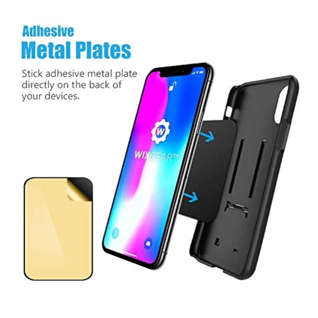 Placas magneticas de metal WizGear para fijar soportes