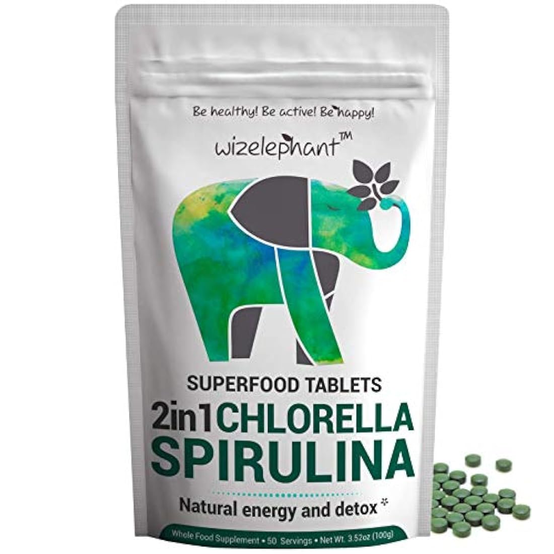2 en 1 tabletas de cloro y espirulina.