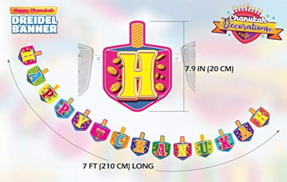 Bandera de Janucá - Decoración de fiesta - Multicolor