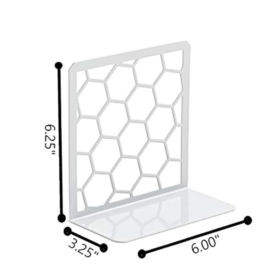 Sujetalibros de metal(gris, 1 par)7.4 x 6.1 x 3.19in.
