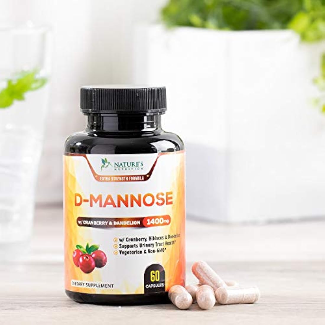 D-Mannose Cápsulas 1350 mg con arándano Nature's Nutrition