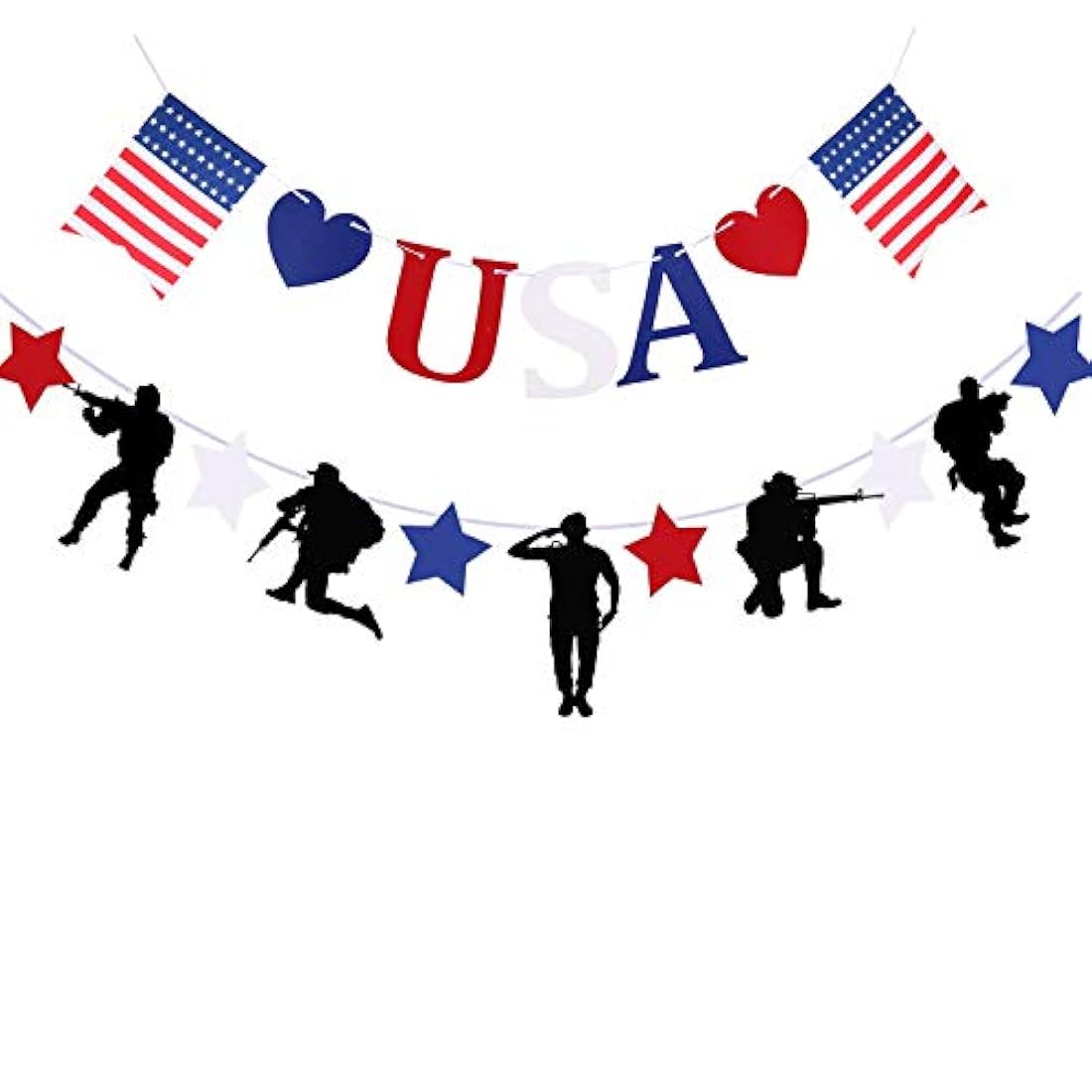 Gz Party Patriótico Soldado Decoración, 4 de julio