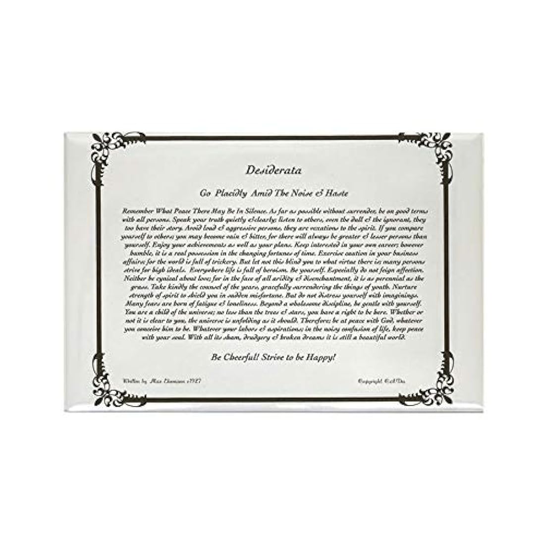 Imán rectangular The Desiderata Poem de Max Ehrman