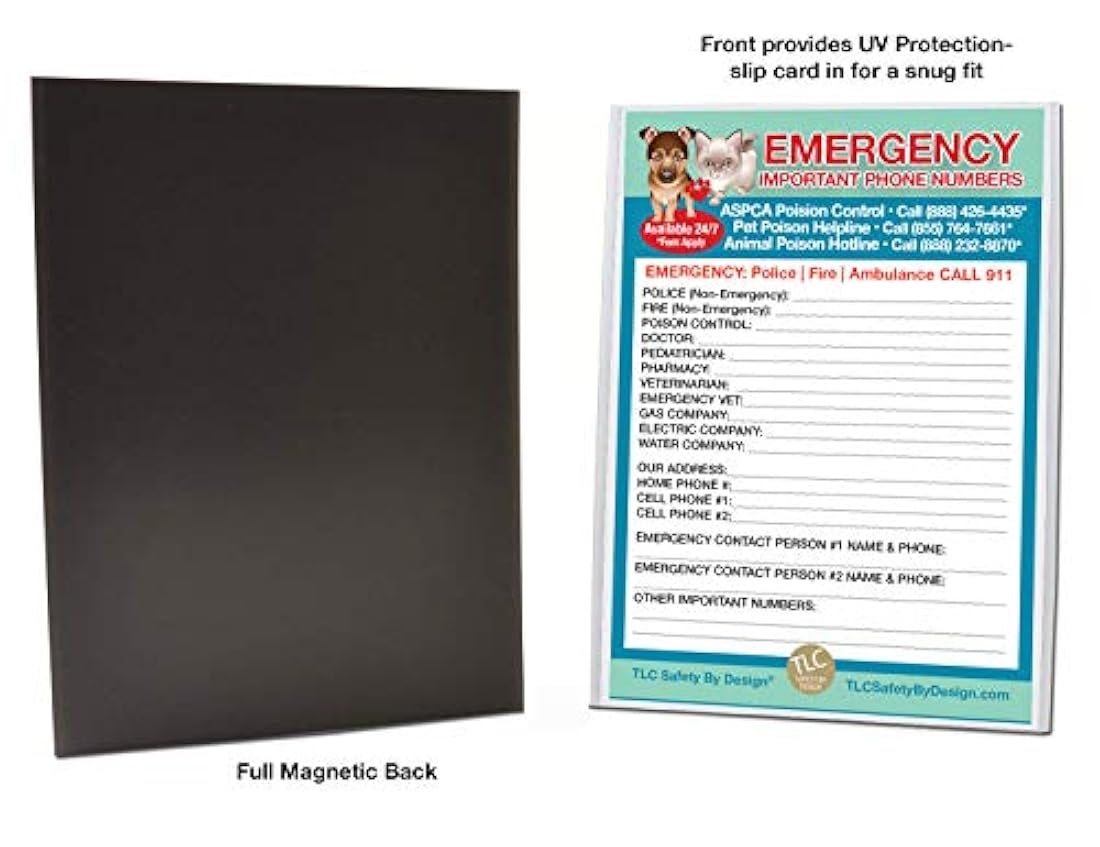 Imán tipo tarjeta de contacto de emergencia