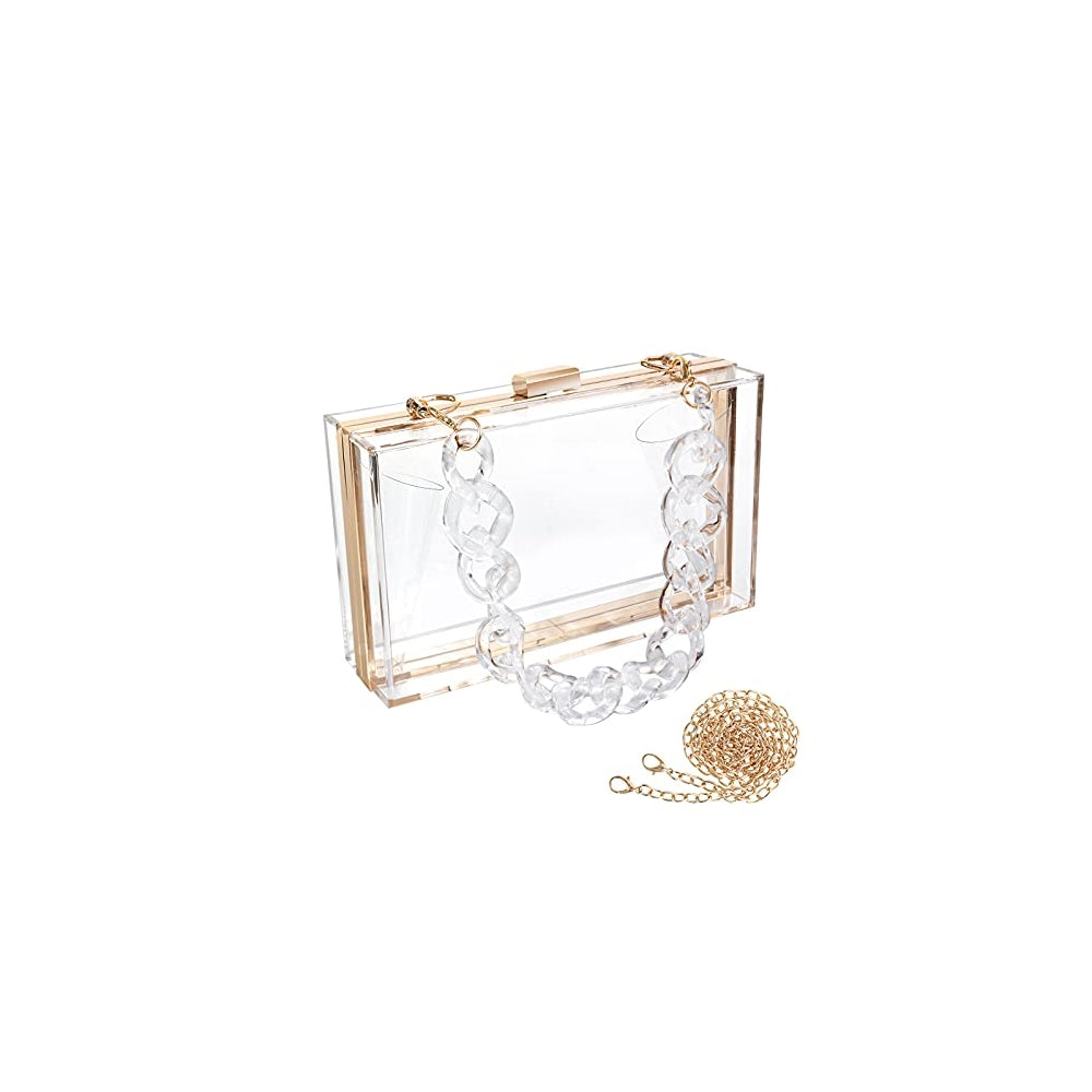 Bolsos de mano transparente de acrílico para mujer
