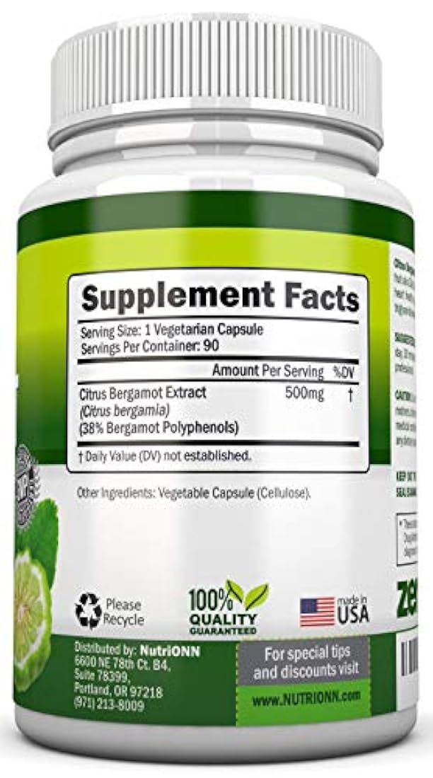 Bergamota de cítricos - 500 mg - 90 cápsulas vegetarianas