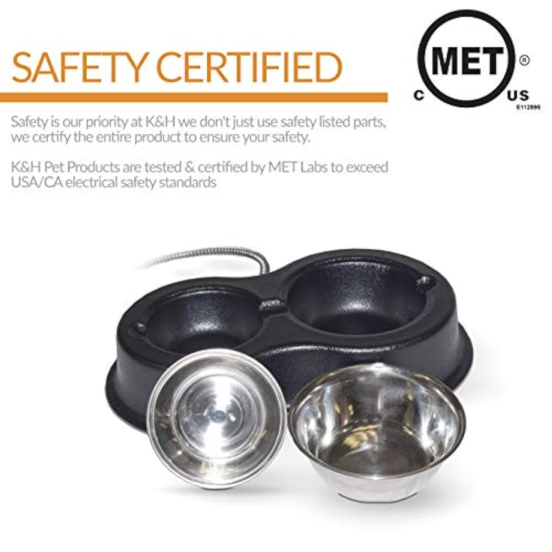 K&H Pet Products Thermo-Kitty Café - Cuenco para gatos calentado al aire libre - No más alimentos congelados o agua