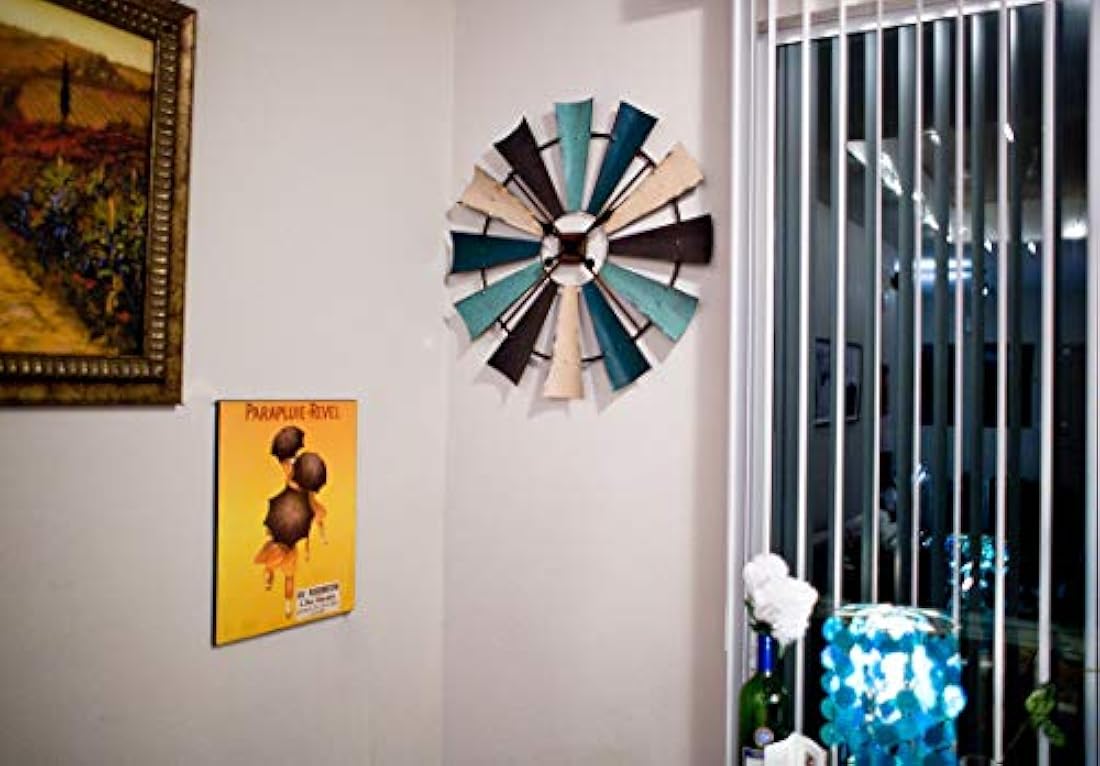 Reloj de pared de metal, diseño rústico