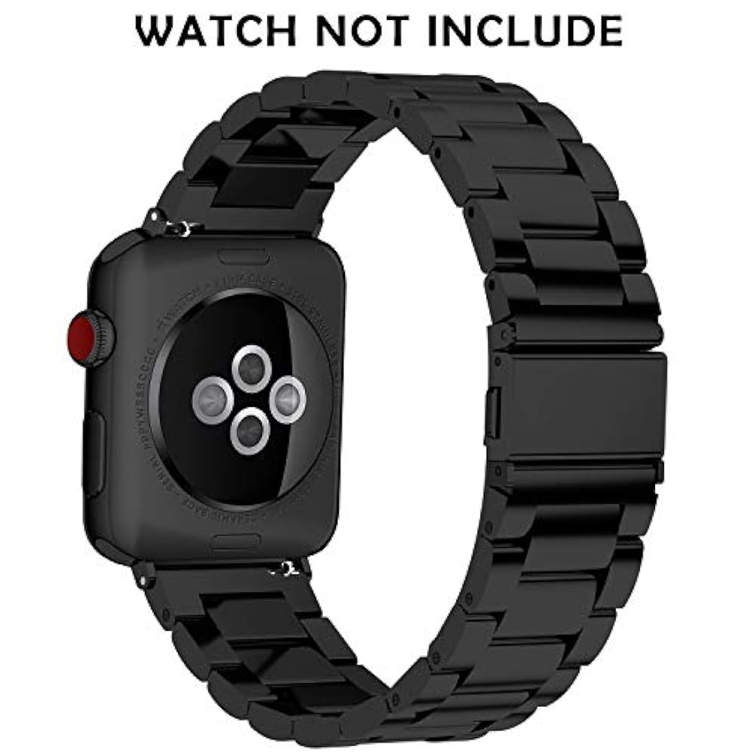 Banda de reloj mental de acero inoxidable color negro