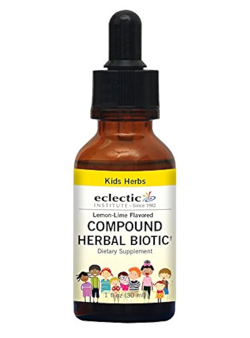 Ecléctic Herbal Biótico Kid Limón Lima, Amarillo, 1 onza Fluida