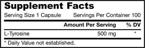 Jarrow Formulas L-Tyrosine 500 - 100 Cápsulas