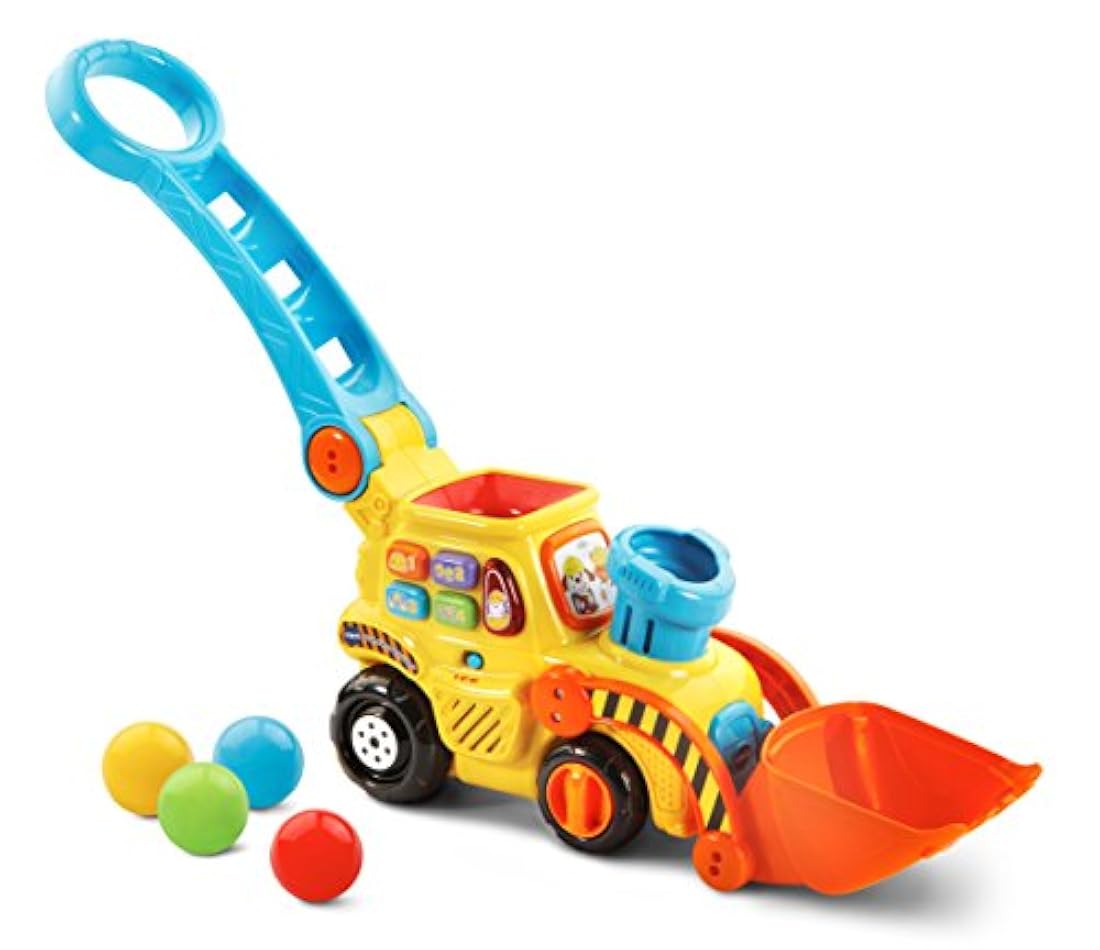 VTech Pop-a-Balls Push and Pop Bulldozer, Amarillo