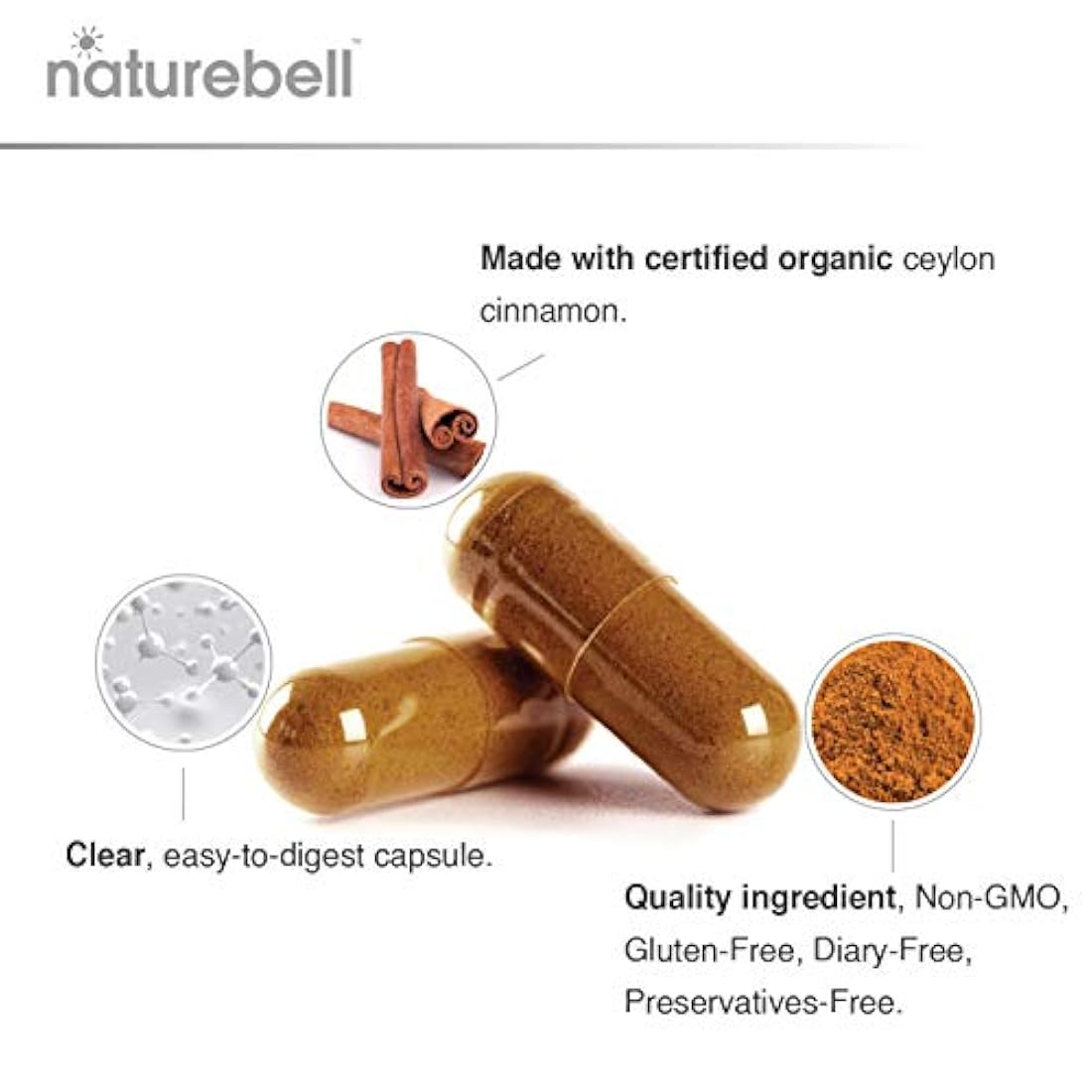 NatureBell Suplementos orgánicos de caña de Ceilán, 1800 mg