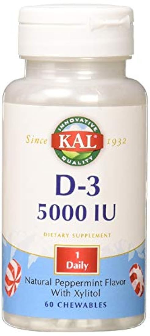 Ultra D3 5000 IU, la menta, Kal 60 Chewable