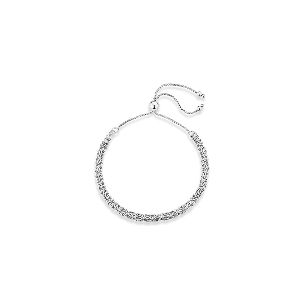 Pulseras de plata de ley 925 italiana ajustable con cadena