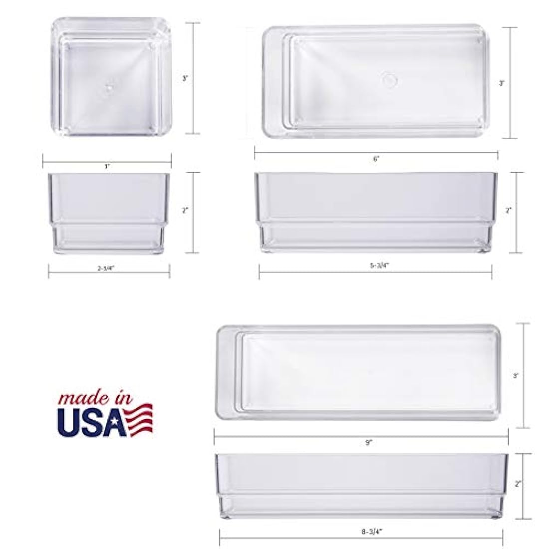 Organizadores de plástico transparente para maquillaje