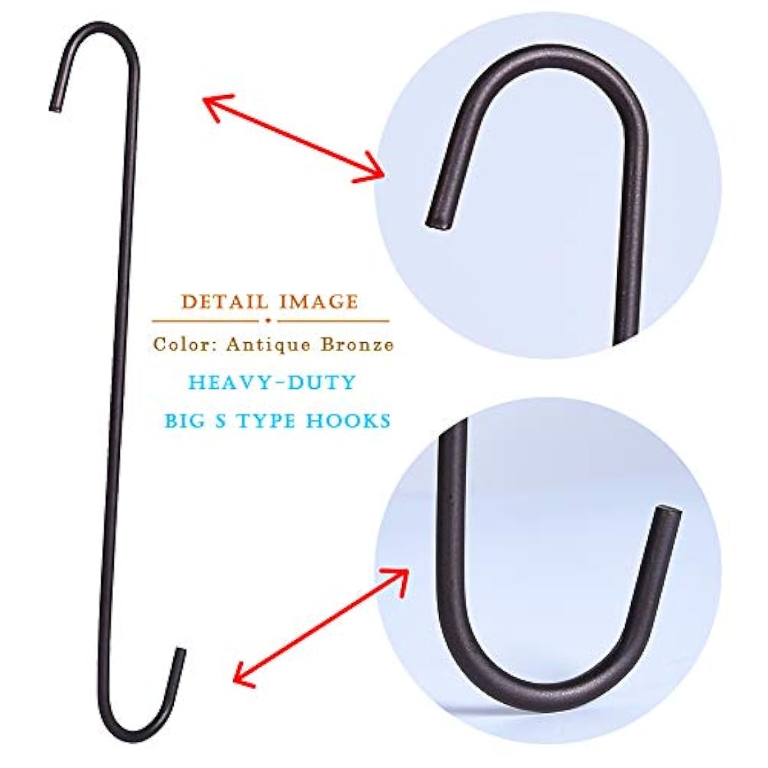 Paquete de 6 ganchos en forma de S resistente