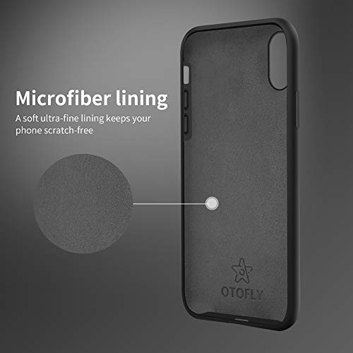 OTOFLY - Funda protectora de goma de silicona suave de alta calidad, compatible con Apple iPhone X (solamente), color negro