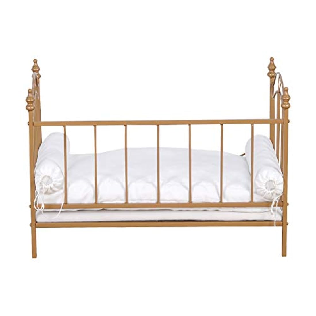 Cama para perro marco de metal cojín de terciopelo blanco