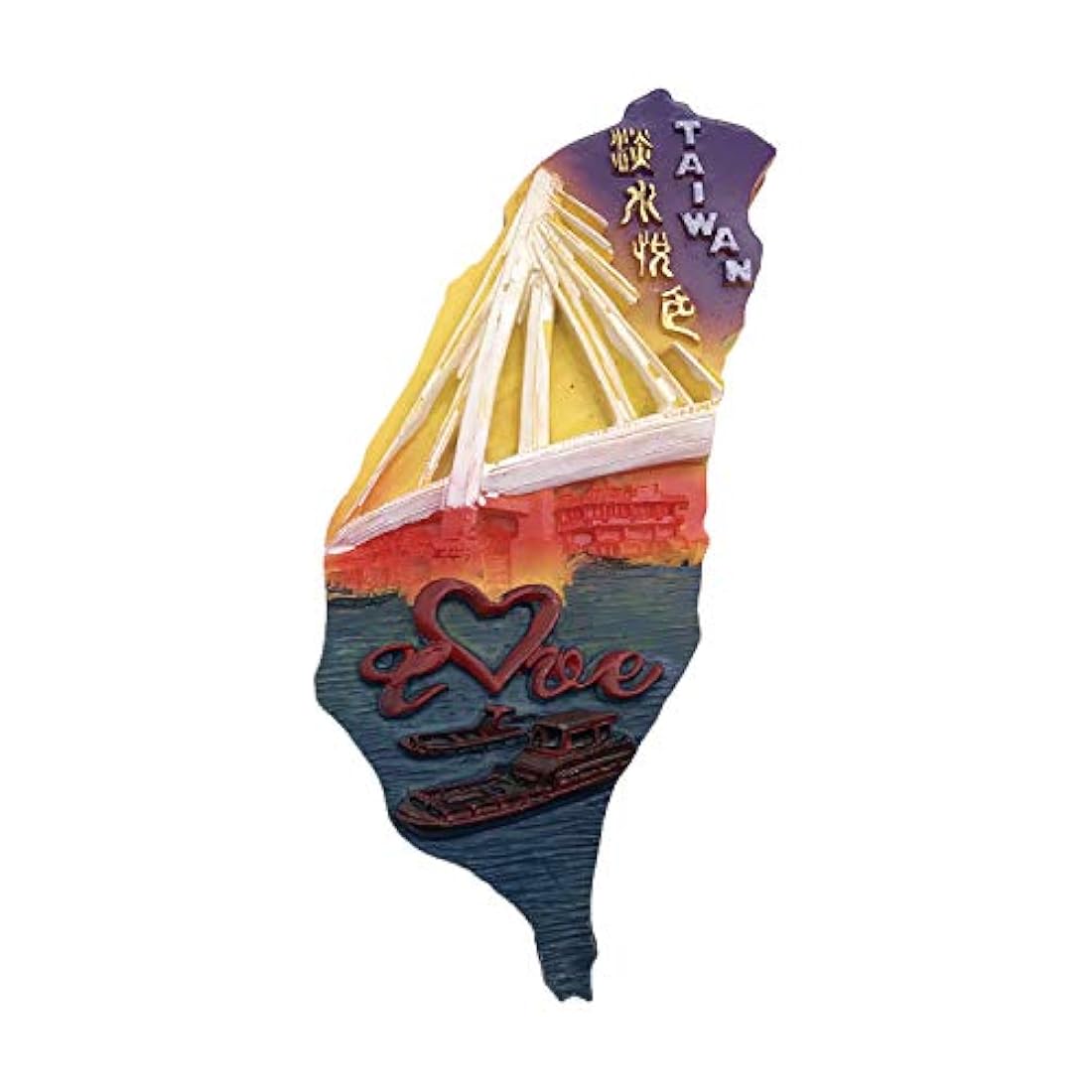 Imán de Taiwán 3D para nevera hecho a mano