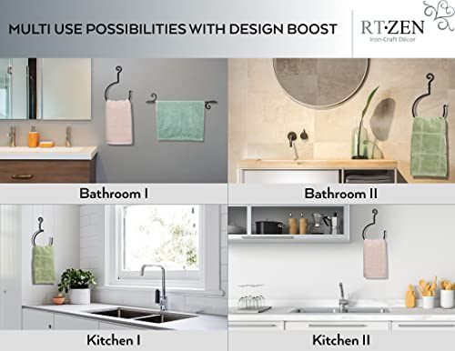 Anillo de toalla negro mate, anillo de toalla de hierro