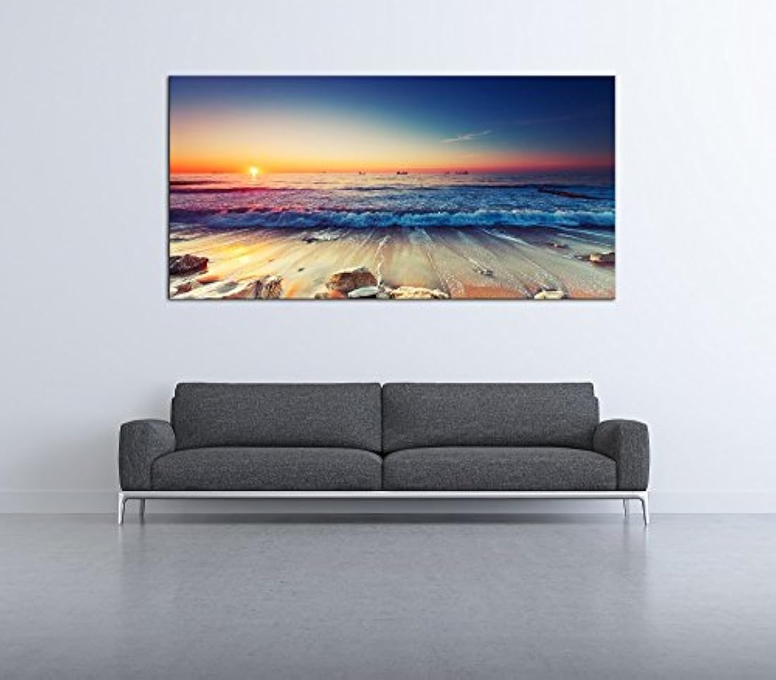 Pyradecor - Lienzo con diseño de ondas marinas grandes