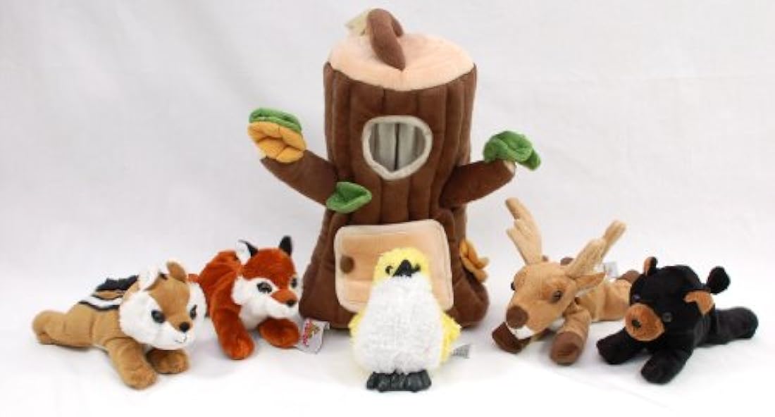 Árbol de peluche con animales, diseño de árbol