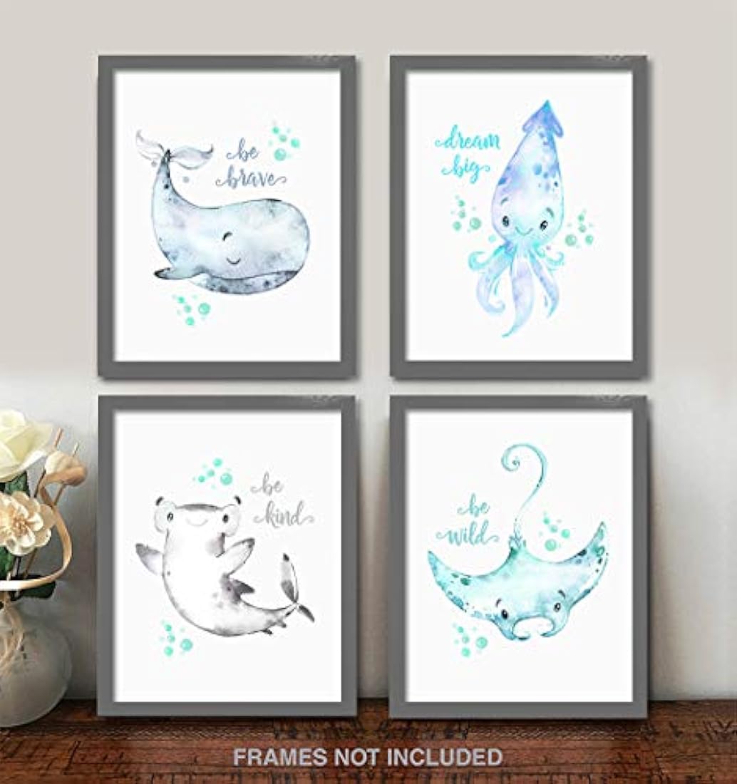 Confetti Fox Sea Nursery Pictures Wall Art Decor
