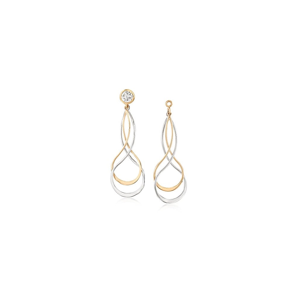 Aretes colgantes oro amarillo de 14 quilates para muejer
