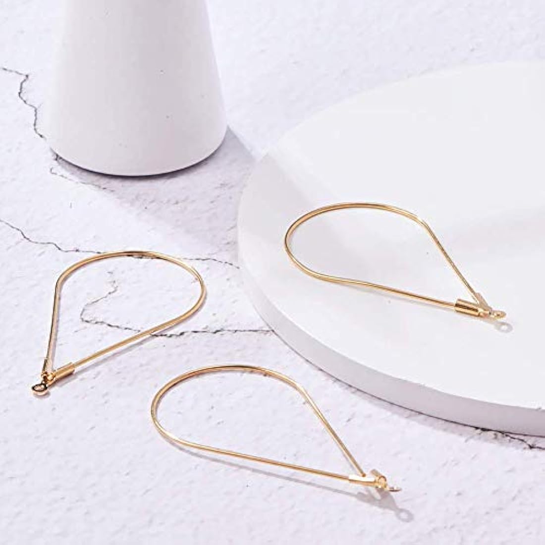 pendientes de aro chapados en oro de 18 quilates