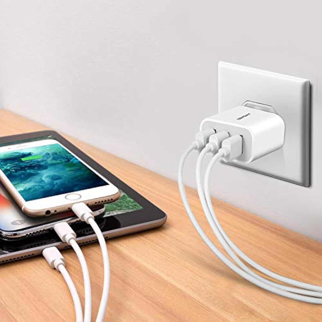 Cargador de pared, 2 unidades de 15 W 3 puertos USB enchufe